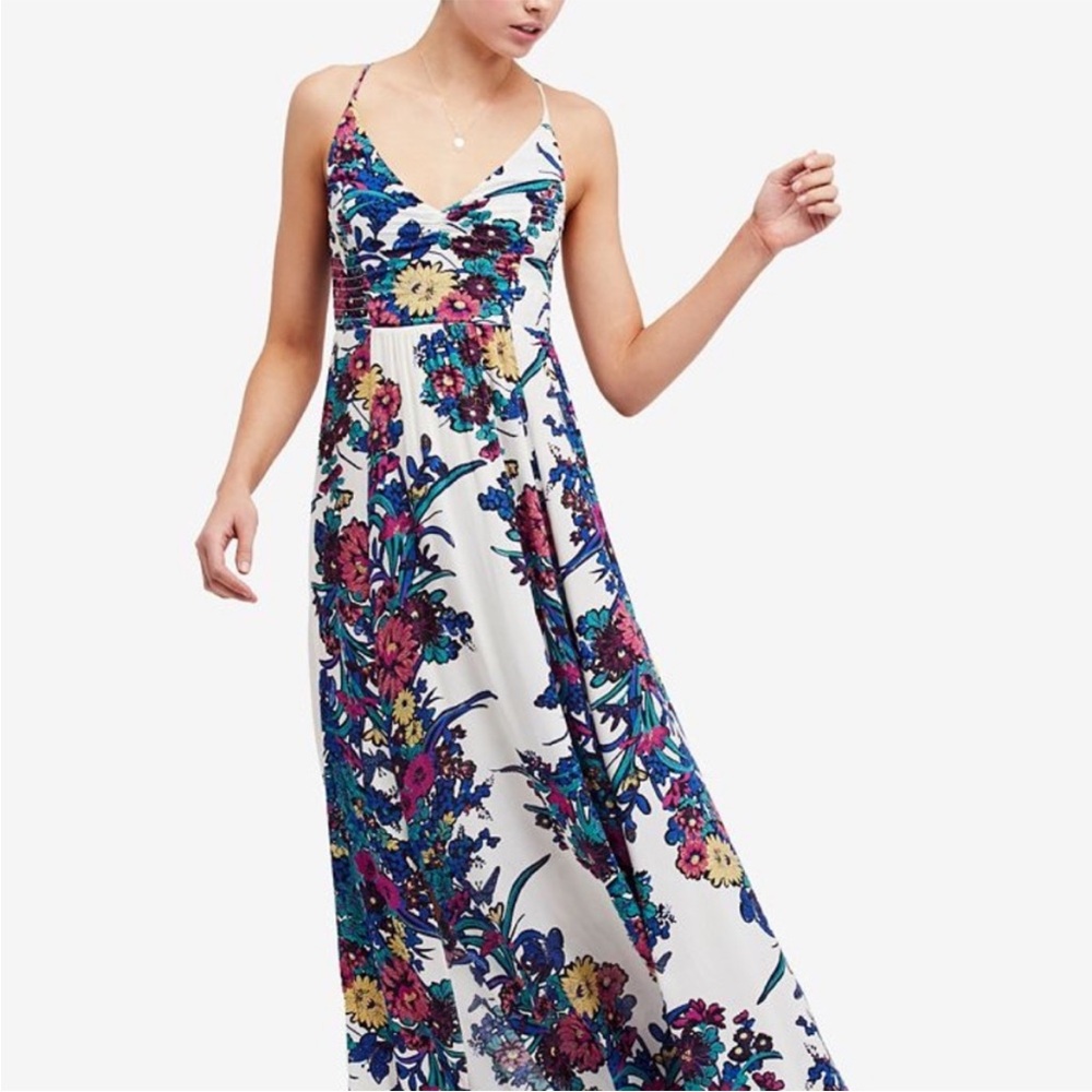 Free people Floral Maxi Dress 👗 size medium 🔥🔥🔥🔥🔥